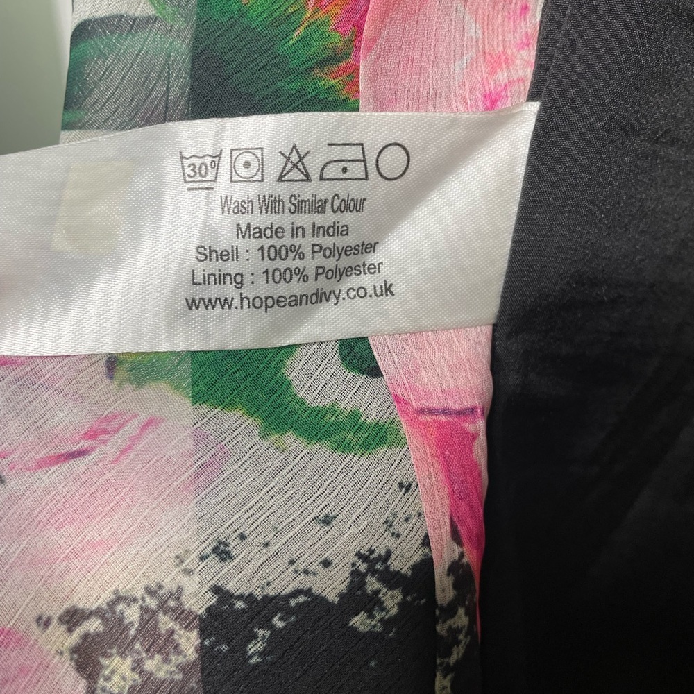 Floral Maxi Dress - Black with Multicolor Floral Print - Picture 7 of 7